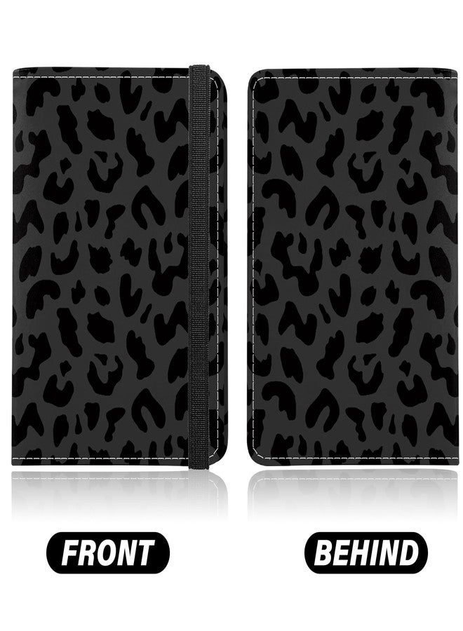 GABraden Cute Passport Holder and Holder Combo Passport Cover with RFID Blocking Women Men Compatible Wallet Credit Card Protector(Black Grey Leopard Cheetah Pattern) - Image 5